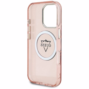 Guess IML Metal Mountain Logo MagSafe iPhone 16 Pro Max Suojakuori - vaaleanpunainen
