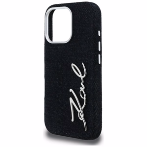 Karl Lagerfeld FW Jeans Signature Logo Suojakuori iPhone 16 Pro - musta