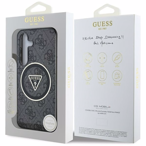 Guess Suojakuori Samsung S25 Plus:lle GUHMS25MHG4PRTGK (Magnetic IML Metal Glitter 4G Circle Triangle) musta