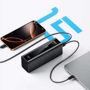 Cuktech PB200U power bank 20,000 mAh, 210 W, 2× USB-C and USB-A, with TFT display and 240 W USB-C cable – black