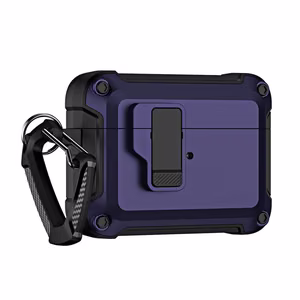 Airpods 4 Pro Armor Suojakuori Karabiinilla - Violetti