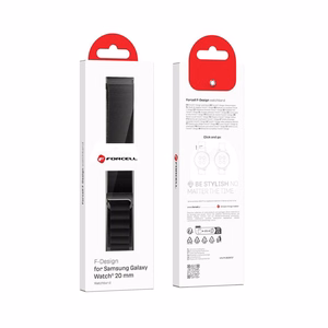 Hihna Samsung Galaxy Watch:lle Forcell F-Design FS05 polyester kuitusolki 22 mm musta