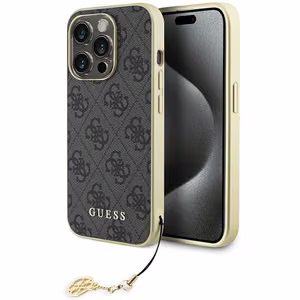 Guess suojakuori iPhone 15 Pro 6,1 GUHCP15LGF4GGR harmaa kovakuori 4G Charms Collection