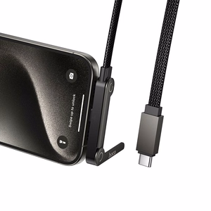 Cable with bracket USB C to USB C PD 60W Hoco 1,2 m U150 Exquisite black