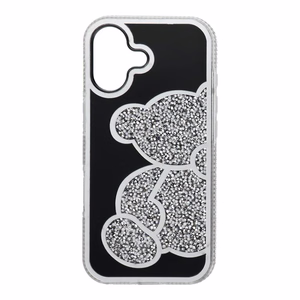 Suojakuori iPhone 17:lle Teddy Bear hopeinen
