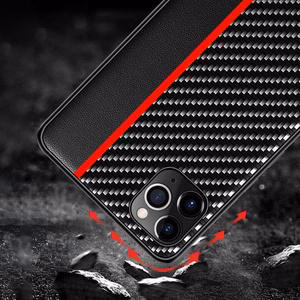 Tel Protect CARBON Case for Xiaomi Redmi 9 Black with red stripe