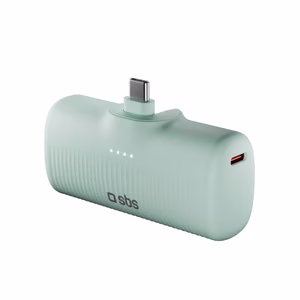 SBS EcoPower 5000 mAh 10W tehopankki sisäänrakennetulla USB-C-portilla - vihreä
