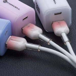 FORCELL F-ENERGY C352 kaapeli USB A - Type C QC4.0 3A 66W liukuväri 1 m valkoinen