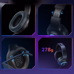 QCY V200 Pro Langalliset Gaming-Kuulokkeet 7.1 Äänellä ja Irrotettavalla Mikrofonilla - Musta