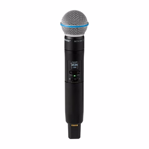 Shure SLXD24D+E/B58-G65 – kaksikanavainen digitaalinen langaton järjestelmä kahdella Beta 58A -käsimikrofonilla, 470–606 MHz