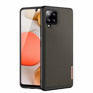 Dux Ducis Fino kotelo päällystetty nylon materiaali Samsung Galaxy A42 5G vihreä