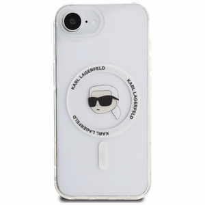 Karl Lagerfeld IML Metal Karl Head MagSafe Alkuperäinen Pussi iPhone 17e/16e:lle - Valkoinen