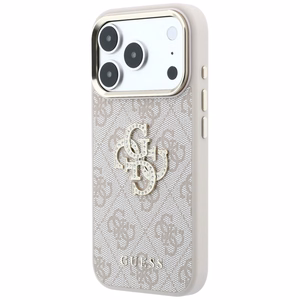 Guess 4G & Big Strass Logo suojakuori mallille iPhone 17 Pro / 18 Pro – väri: vaaleanpunainen