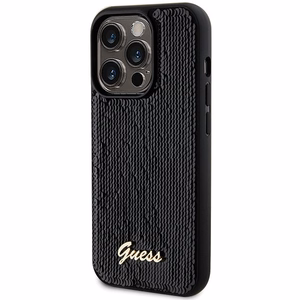 Guess Sequin Script Metal -suojakuori iPhone 13 Pro / 13:lle - musta