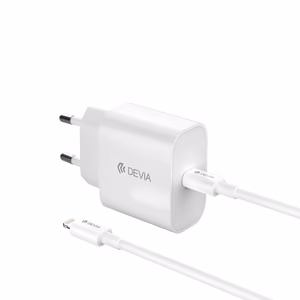 Devia seinälaturi Smart PD GaN 30W 1x USB-C valkoinen + Kaapeli USB-C - Lightning