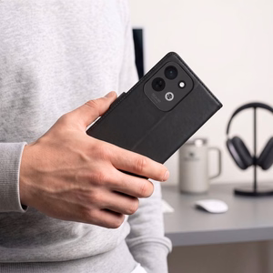 Tech-Protect Wallet -suojakuori Xiaomi Redmi 17 4G / 5G -puhelimelle, musta