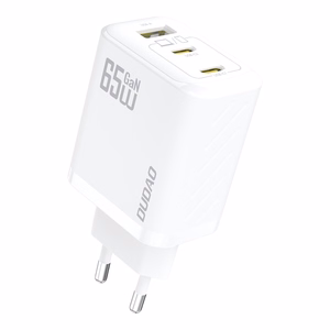 Dudao A29 65 W GaN seinälaturi 2 x USB-C + 1 x USB-A - valkoinen