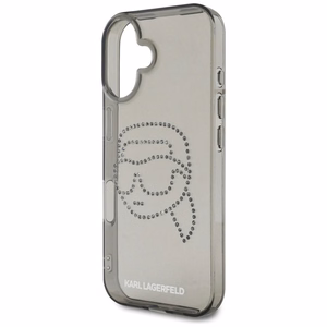 Karl Lagerfeld suojakuori iPhone 16 Pro:lle KLHCP16LHKHDCELK (IML Rhinestones S K Head) - musta
