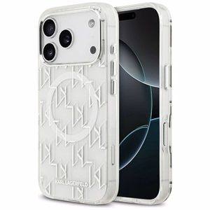 Karl Lagerfeld IML KL Monogram MagSafe suojakuori iPhone 17 Pro - valkoinen