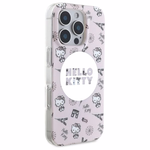 Hello Kitty IML All Over Paris Magsafe Suojakuori iPhone 16 Pro Max:lle - Vaaleanpunainen