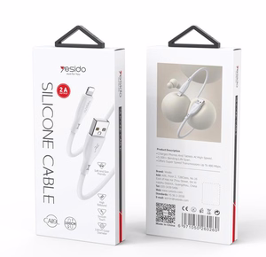 Yesido CA119 silikoonikaapeli 12 W USB / Lightning 1 m 2,4 A valkoinen