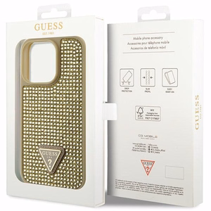 Guess GUHCP14LHDGTPD iPhone 14 Pro 6.1 kultainen/kultainen kovakuori Rhinestone Triangle