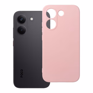 Puuterinroosa silikonisuojakuori Poco X8 Pro 5G -puhelimelle