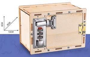 Wooden Assembly Kit Mechanical Lockbox, STEM Educational Toy