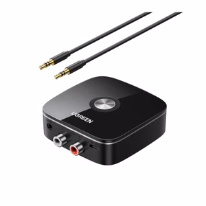Bluetooth sovitin vastaanotin Ugreen CM123 2xRCA/AUX Bluetooth 5.0 musta (30445)