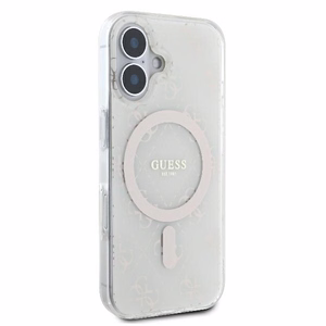 Guess IML 4G Background MagSafe Suojakuori iPhone 16 Plus:lle - valkoinen