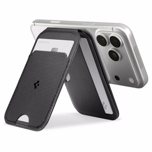 Spigen S314-2 Slim Fold Tripod MagSafe Universaali Magneettinen Korttipidike Musta