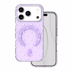 Bubble Dots Mag suojakuori iPhone 17 Pro 6,3" / 18 Pro 6,3":lle, violetti