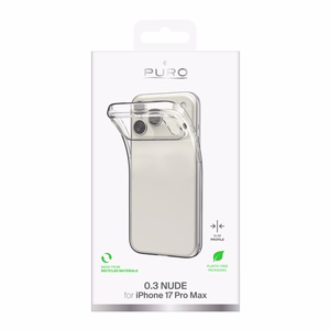 Puro 0.3 Nude Ultra-ohut TPU suojakuori iPhone 17 Pro Max:lle - läpinäkyvä