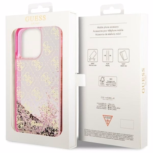 Guess GUHCP14XLC4PSGP iPhone 14 Pro Max 6.7" vaaleanpunainen/vaaleanpunainen hardcase Liquid Glitter 4G Transculent