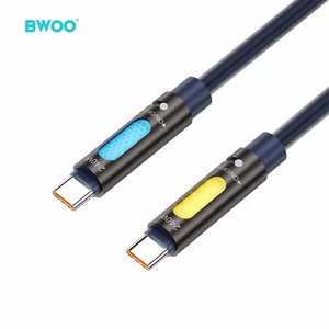 BWOO 240W Type C - Type C datakaapeli tuoksuva RGB-valaisulla musta X325C-C