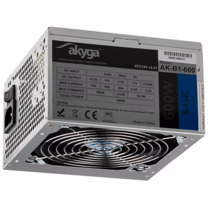 Akyga AK-B1-600 virtalähde 600 W 20+4 pin ATX ATX harmaa