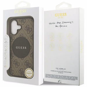 Guess 4G Circle Classic Logo MagSafe Suojakuori iPhone 17:lle - ruskea