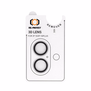 Kameran linssin suojalasi Tel Protect 3D Lens kameralle iPhone 16/16 Plus kirkas (2 kpl)