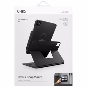 Uniq Rovus Snapmount Magneettinen 360 pyörivä irrotettava Suojakuori iPad Pro 11 2024 (5. sukupolvi) - musta