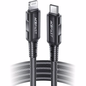 Acefast C4-01 Lightning - USB-C PD kaapeli 30W 3A 480Mb/s 1.8m - musta
