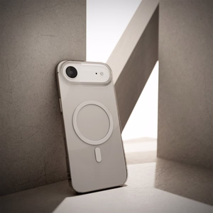 Puro Lite Mag TPU+PC suojakuori MagSafe-yhteensopiva iPhone 17 Air:lle - läpinäkyvä valkoisella renkaalla