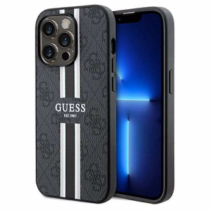 Guess 4G Printed Stripes MagSafe suojakuori iPhone 15 Pro Max:lle - musta