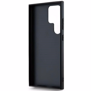 DKNY Nahkainen Mono Raita ja Metallinen Logo Suojakuori Samsung Galaxy S24 Ultra:lle - musta