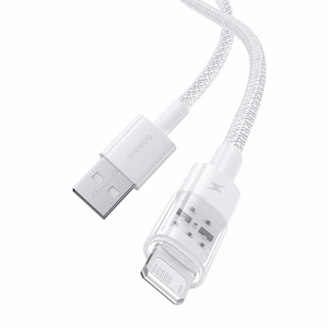 Baseus Gem USB-A – Lightning 2.4A pikalaauskaapeli 1 m, valkoinen