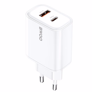 BWOO CDA207 PD 36W seinälaturi 1x USB-A + USB-C valkoinen