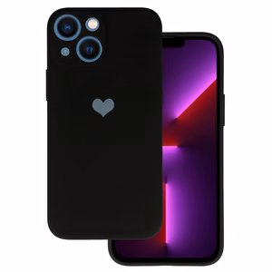 Vennus Silicone Heart Suojakuori iPhone 14 Plus:lle malli 1 musta
