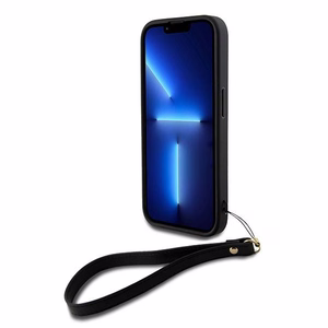 DKNY Wrist Strap Stock Logo Suojakuori iPhone 15 Pro:lle - Musta