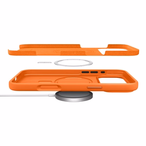 Spigen Silicone Fit Mag MagSafe Suojakuori iPhone 17 Pro Max oranssi