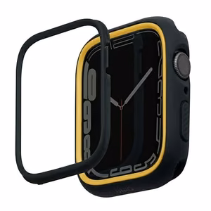 Uniq Moduo kotelo Apple Watch 4/5/6/7/8/9/SE/SE2 44/45mm - musta ja sinappi