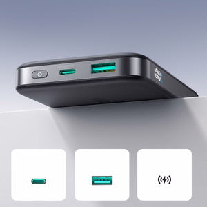 Joyroom JR-PBM12 Power Bank 10000mAh 22.5W MagSafe yhteensopiva, 15W langaton lataus, rengasalustalla - musta
